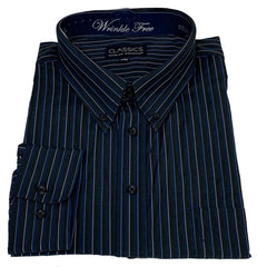 Falcon Bay Classics Navy Stripe Woven Dress Shirt - NOW 20% OFF LISTED PRICE!