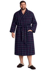 Plaid Flannel Shawl Collar Robe - NOW 25% OFF LISTED PRICE!