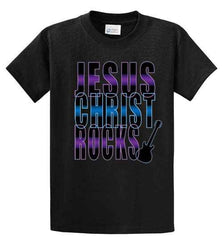 Jesus Christ Rocks Printed Tee Shirt