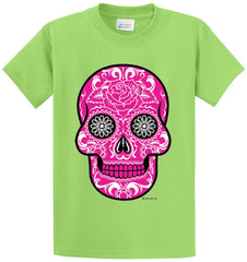 Pink Sugar Skull Printed Tee Shirt