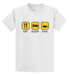 Eat Sleep Fish Printed Tee Shirt