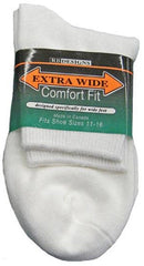 Men's King Size Extra Wide 1/4 Crew Sock