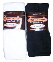 Men's King Size Extra Wide Tube Sock (3Pr Pack)