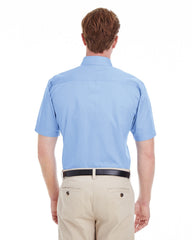 Harriton Men's 100% Cotton Short-Sleeve Twill Shirt with Teflon Closeout