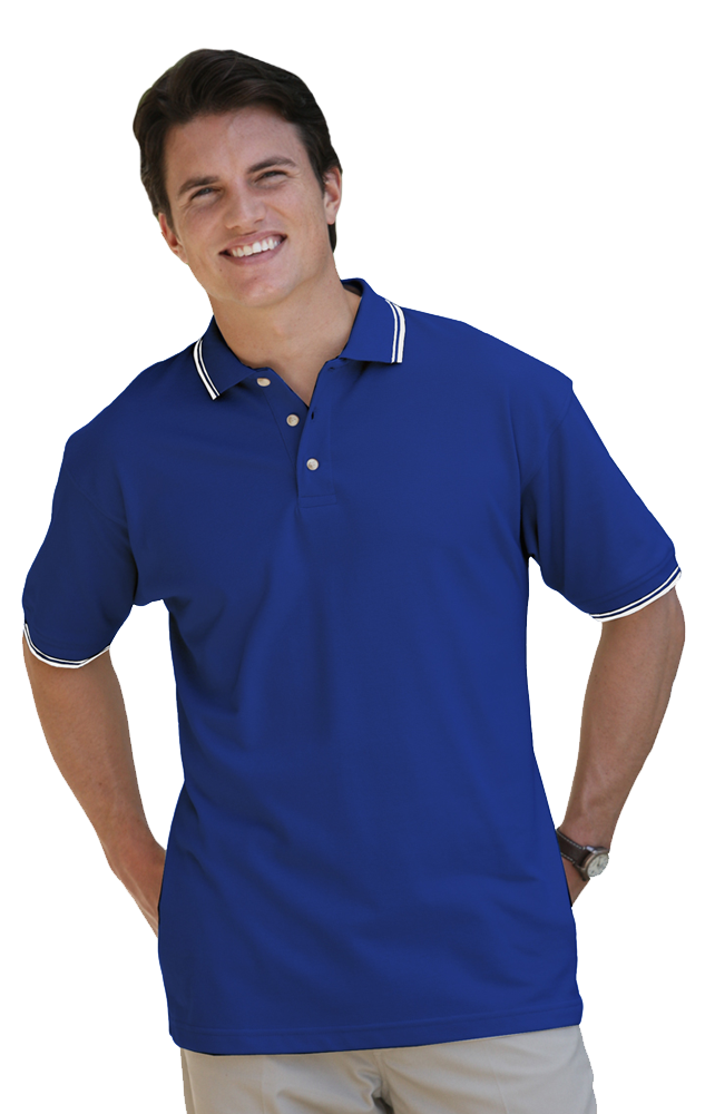 Blue Generation Men's Tipped "Superblend" Pique Polo MD-6XL