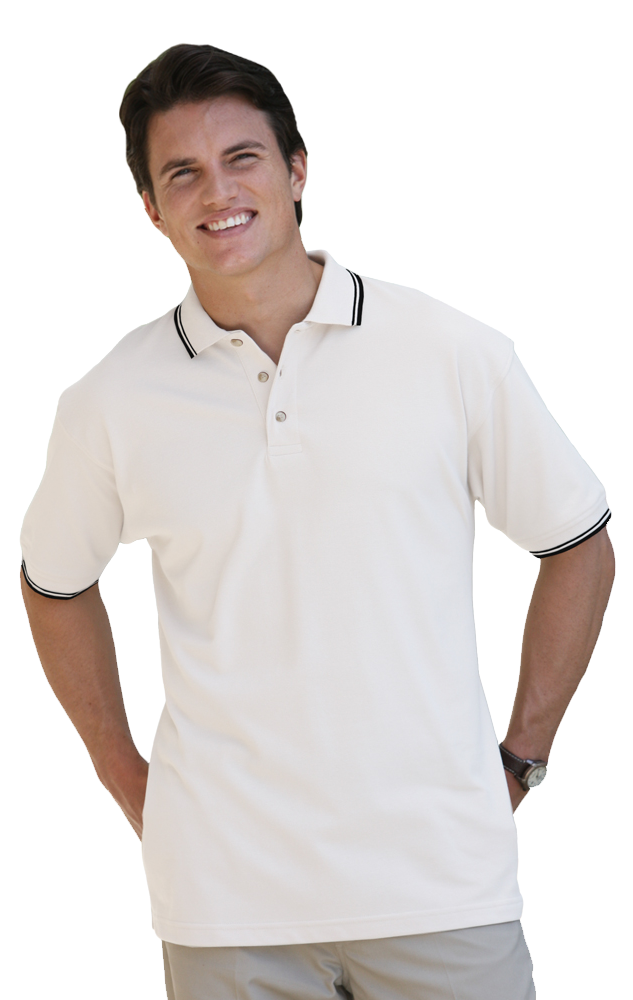 Blue Generation Men's Tipped "Superblend" Pique Polo MD-6XL