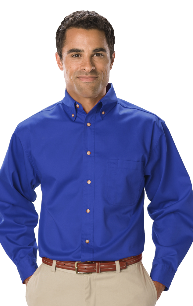 Blue Generation Men's Long Sleeve SCOTCHGARD Treated Twill Shirt SM-6XL and LT-3XT