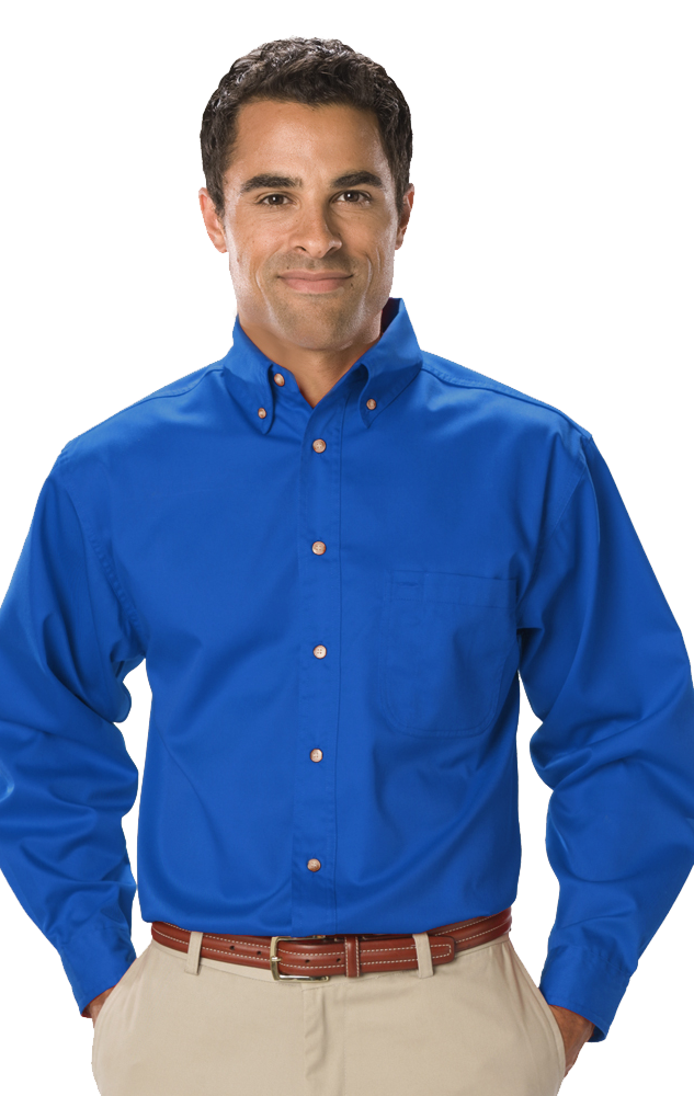 Blue Generation Men's Long Sleeve SCOTCHGARD Treated Twill Shirt SM-6XL and LT-3XT