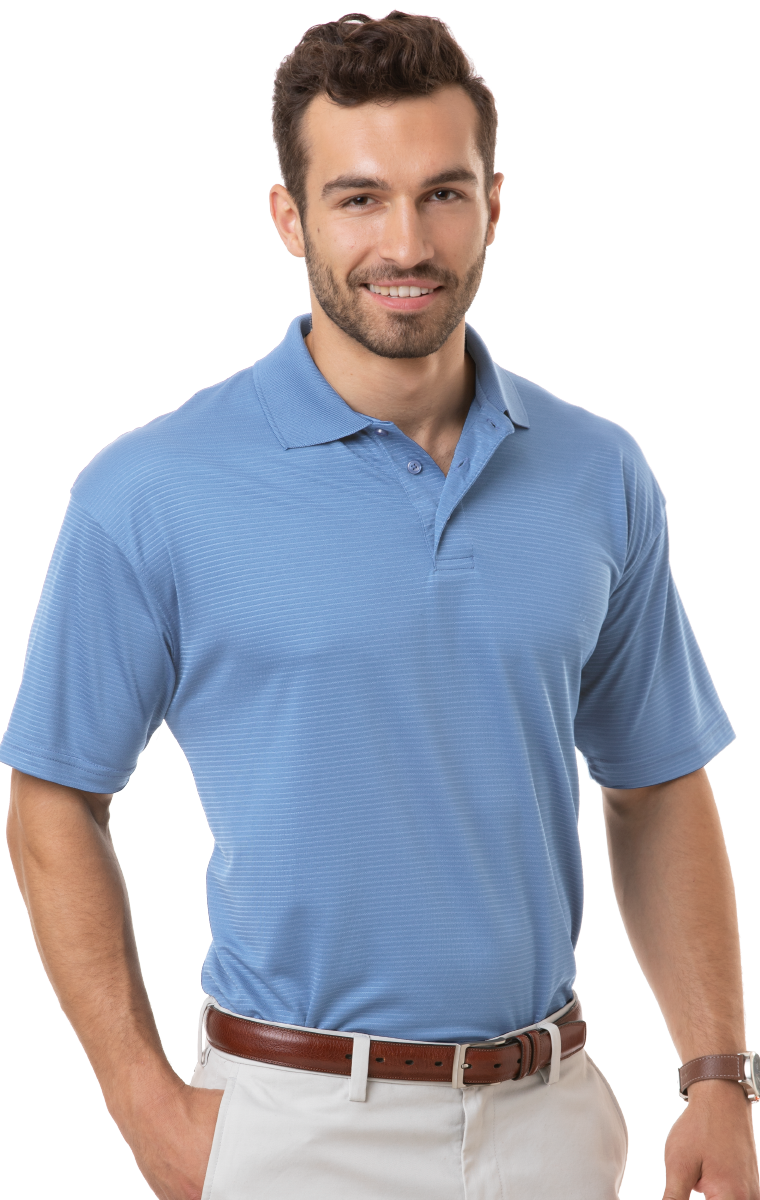 Blue Generation Men's Poly/Rayon Tonal Stripe Polo SM-6XL
