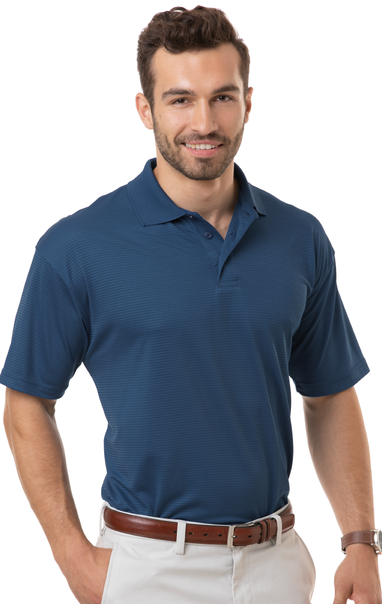 Blue Generation Men's Poly/Rayon Tonal Stripe Polo SM-6XL