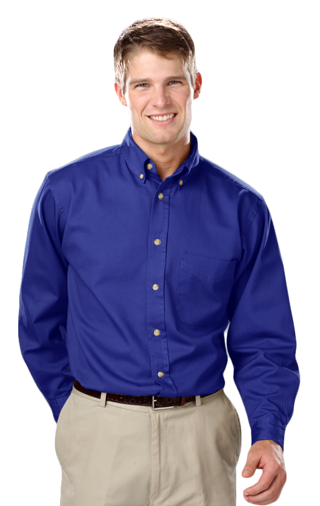 Blue Generation Men's TALL Long Sleeve Cotton Twill Shirt LT-3XT