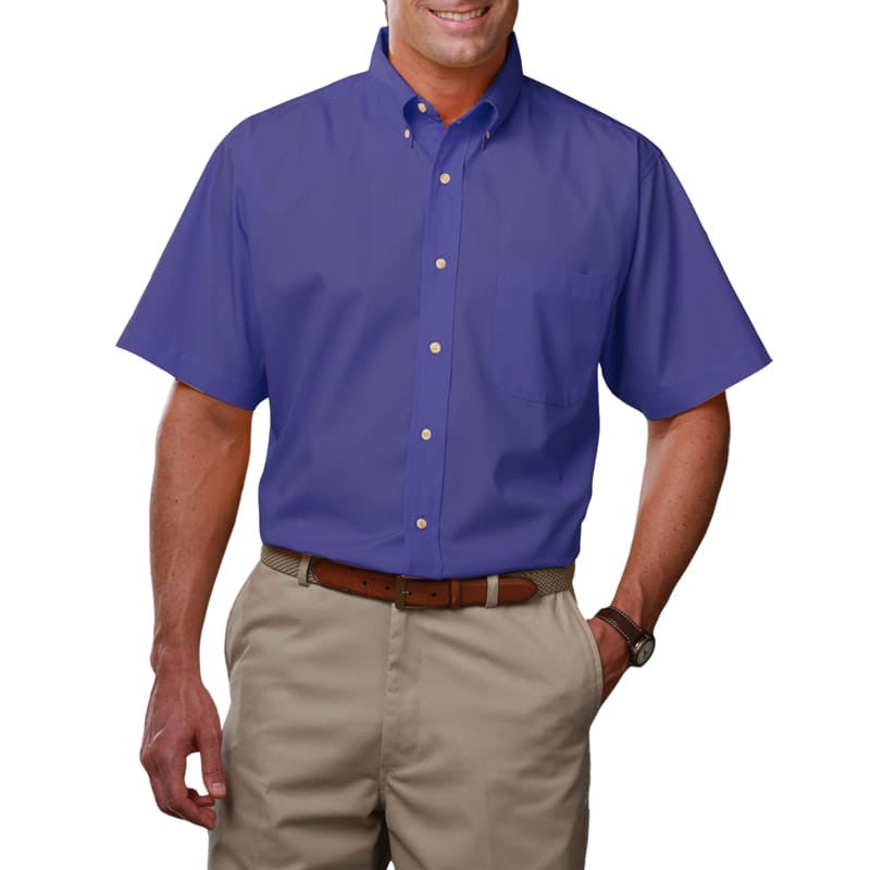 Blue Generation Men's Short Sleeve Easy Care Poplin Shirt LG-10XL and LT-3XT