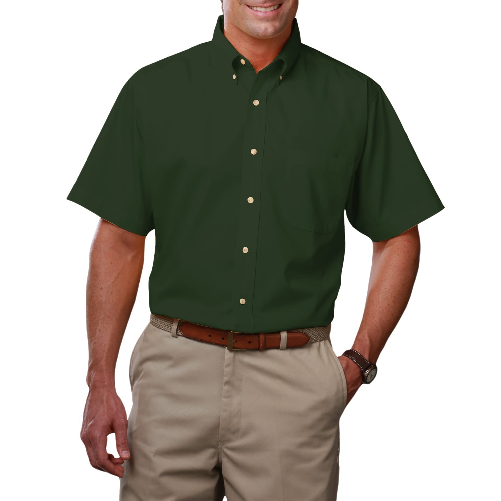 Blue Generation Men's Short Sleeve Easy Care Poplin Shirt LG-10XL and LT-3XT
