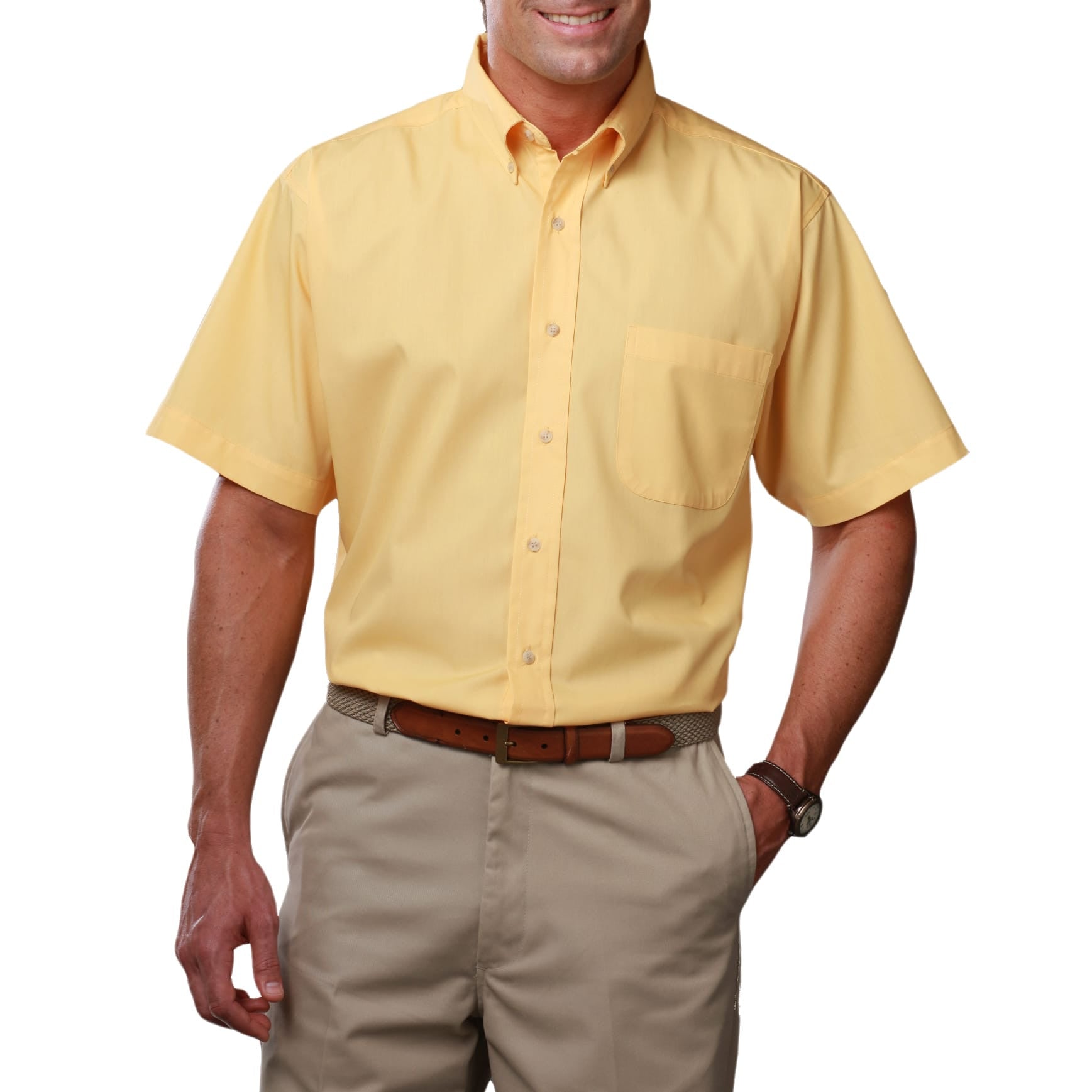 Blue Generation Men's Short Sleeve Easy Care Poplin Shirt LG-10XL and LT-3XT