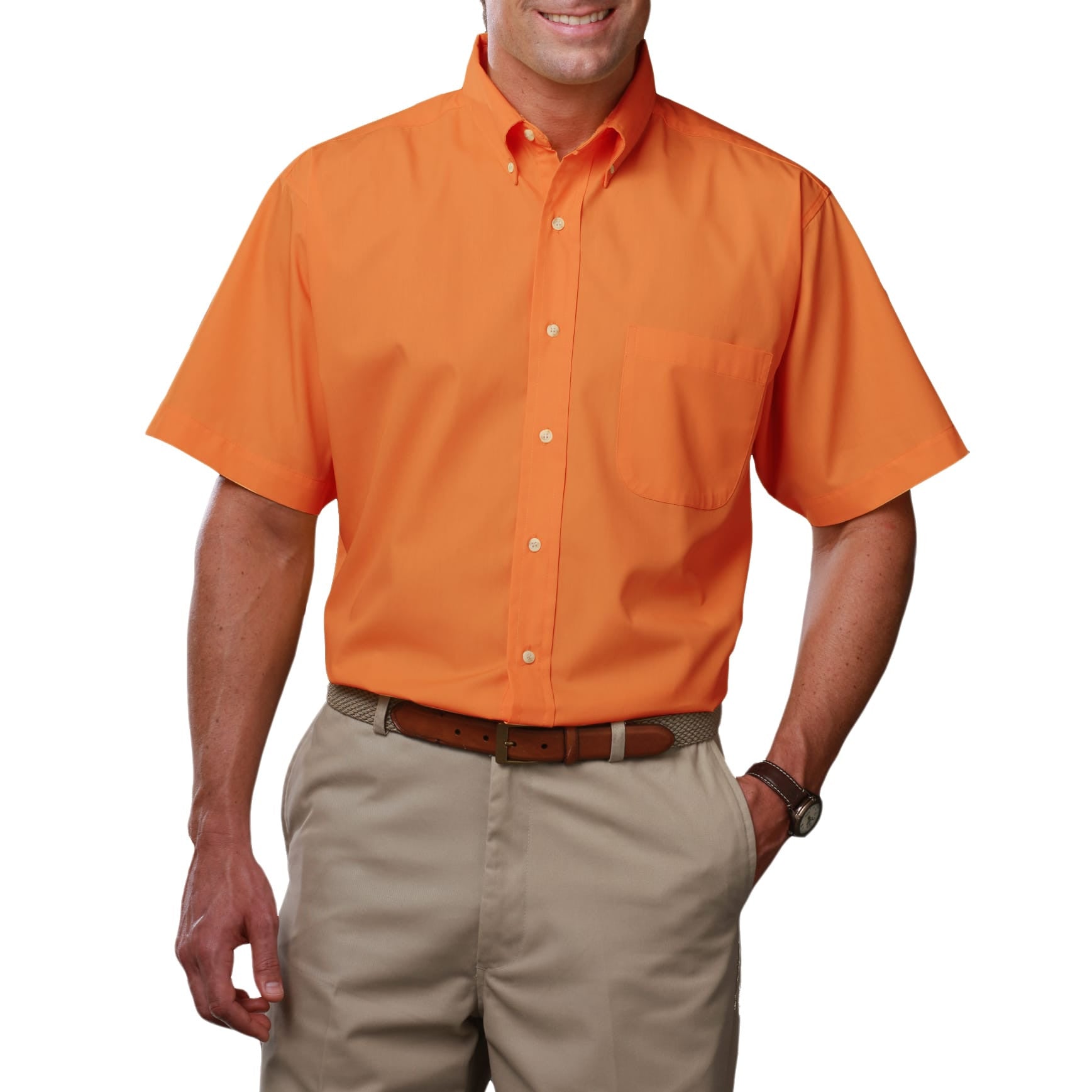 Blue Generation Men's Short Sleeve Easy Care Poplin Shirt LG-10XL and LT-3XT