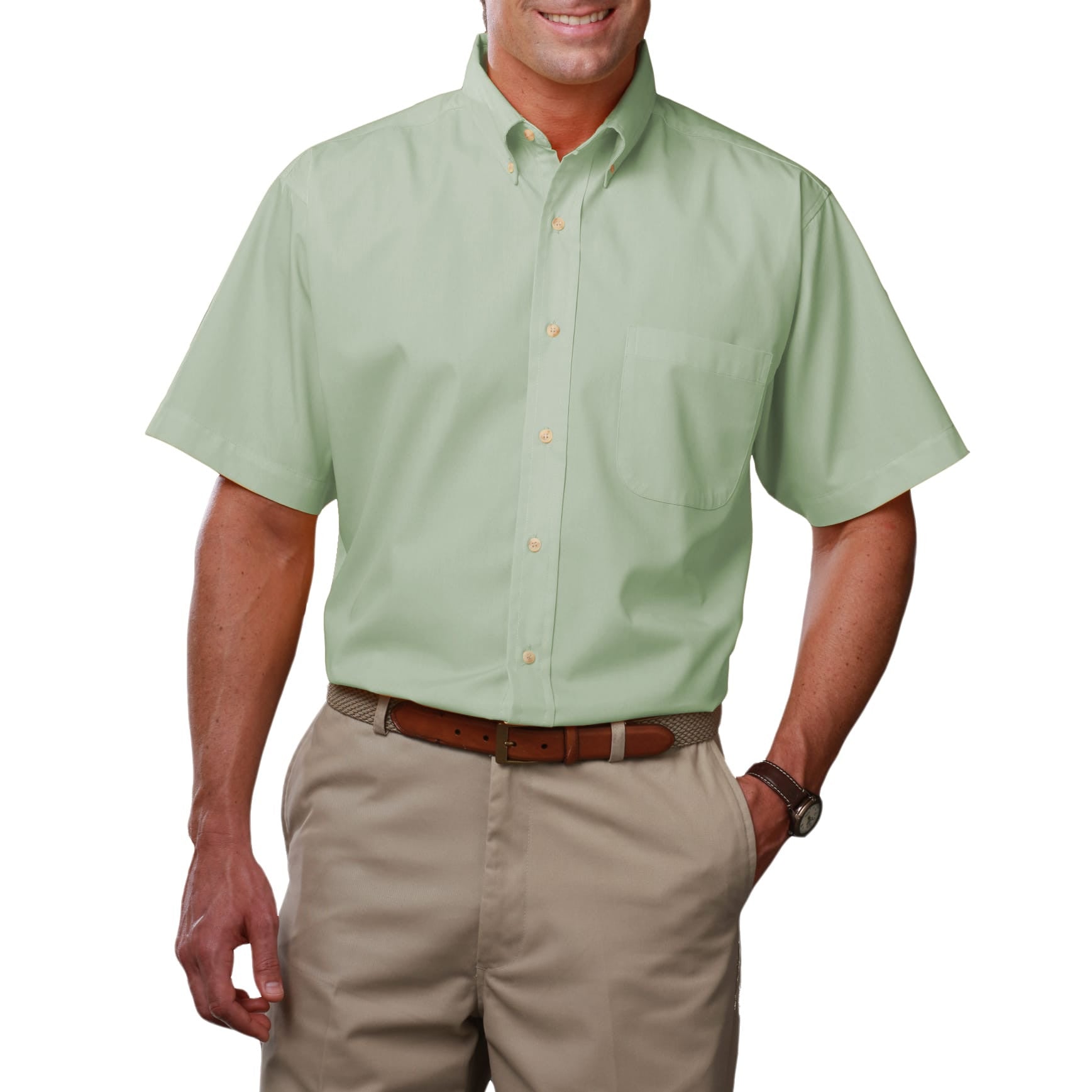 Blue Generation Men's Short Sleeve Easy Care Poplin Shirt LG-10XL and LT-3XT