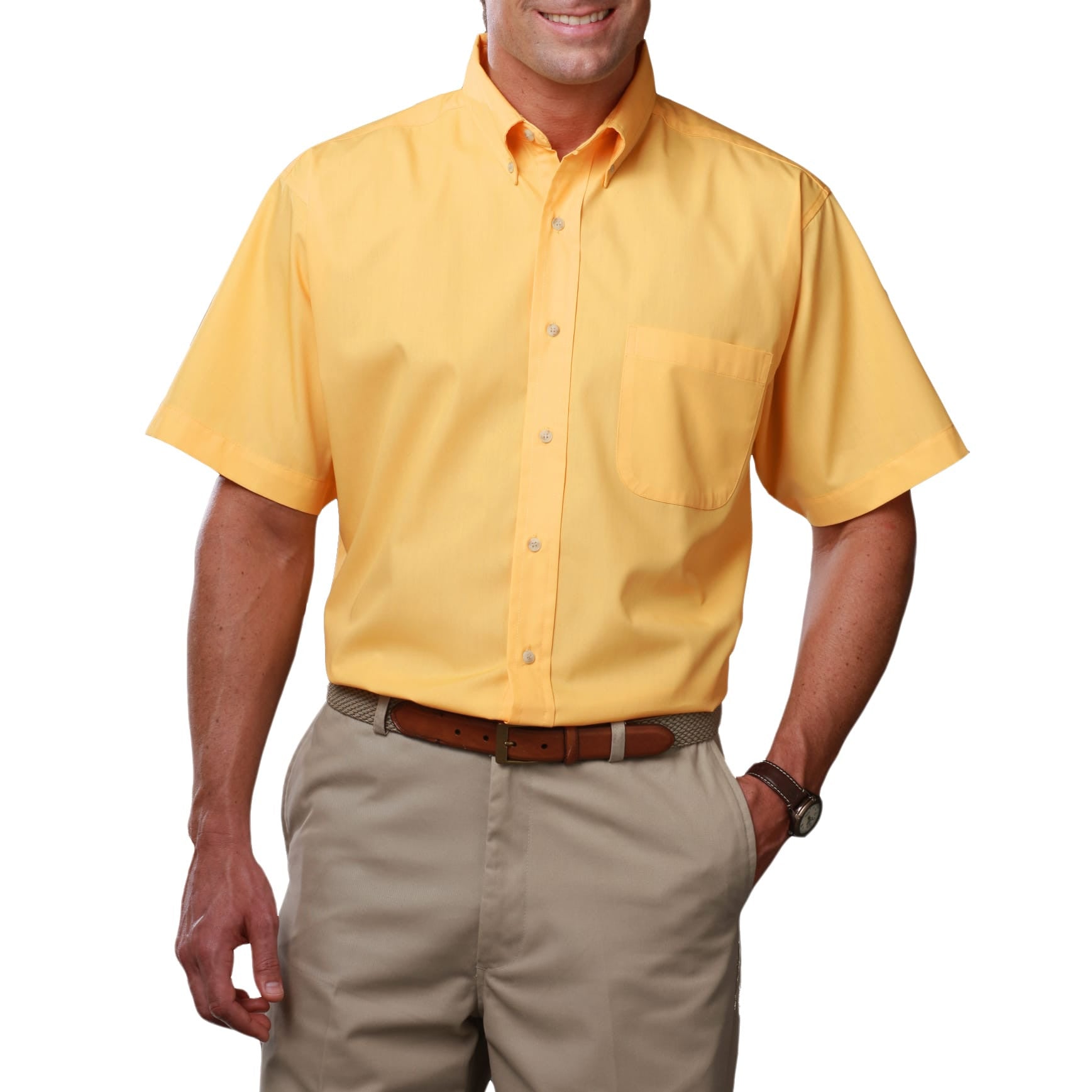 Blue Generation Men's Short Sleeve Easy Care Poplin Shirt LG-10XL and LT-3XT