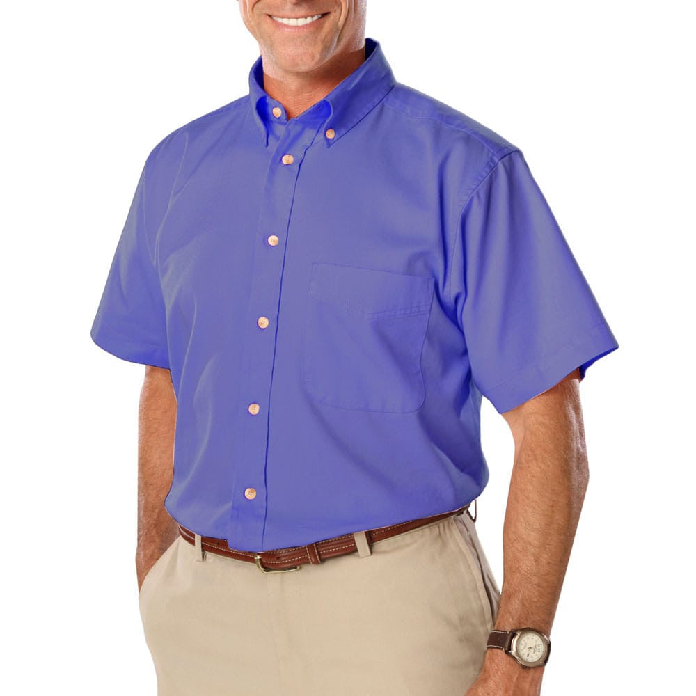 Blue Generation Men's Short Sleeve Cotton Twill Shirt SM-7XL
