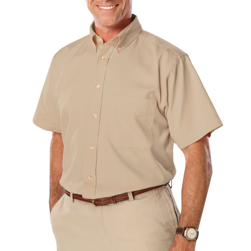 Blue Generation Men's Short Sleeve Cotton Twill Shirt SM-7XL
