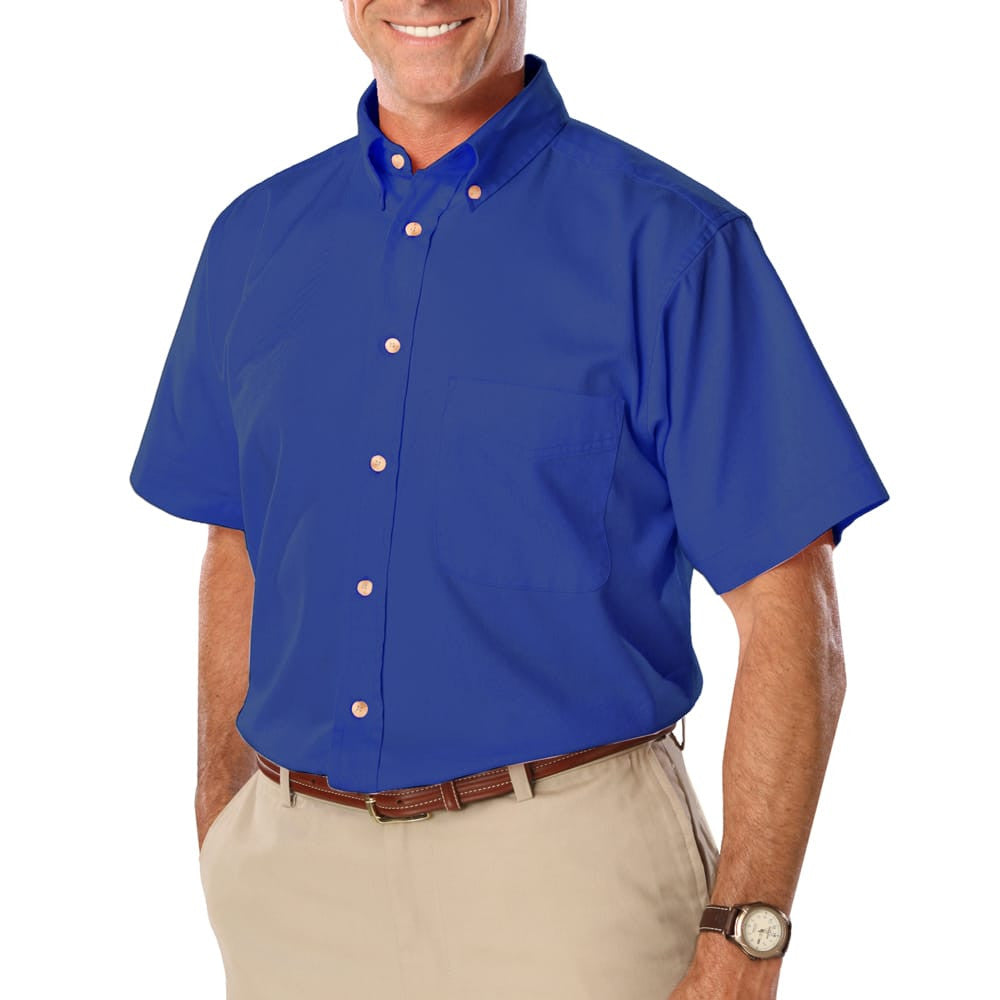 Blue Generation Men's Short Sleeve Cotton Twill Shirt SM-7XL