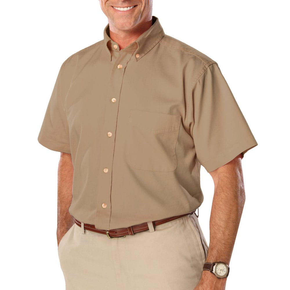 Blue Generation Men's Short Sleeve Cotton Twill Shirt SM-7XL