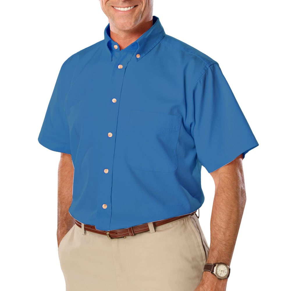 Blue Generation Men's Short Sleeve Cotton Twill Shirt SM-7XL