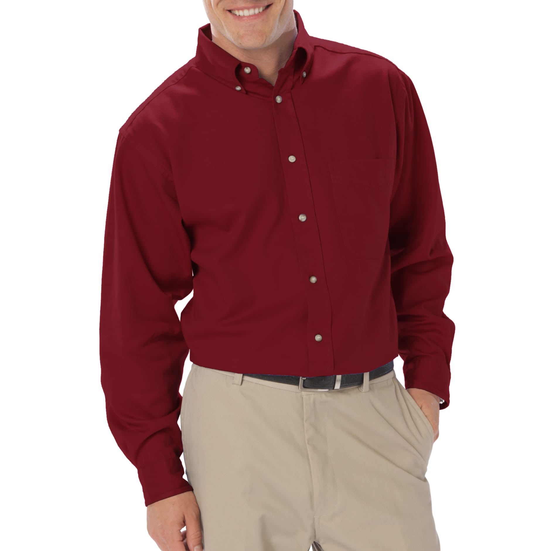 Blue Generation Men's Long Sleeve Cotton Twill Shirt SM-8XL