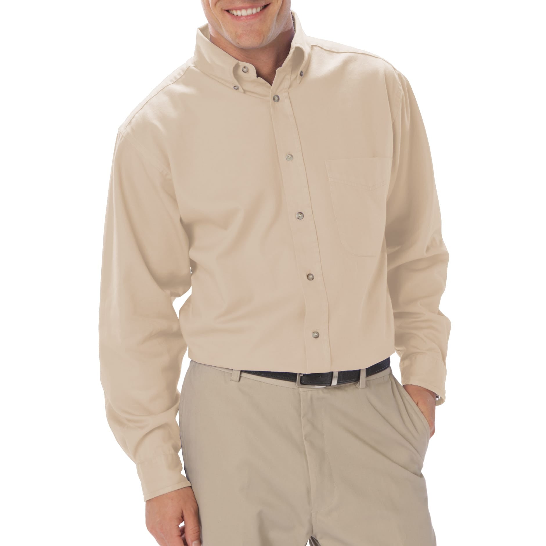 Blue Generation Men's Long Sleeve Cotton Twill Shirt SM-8XL