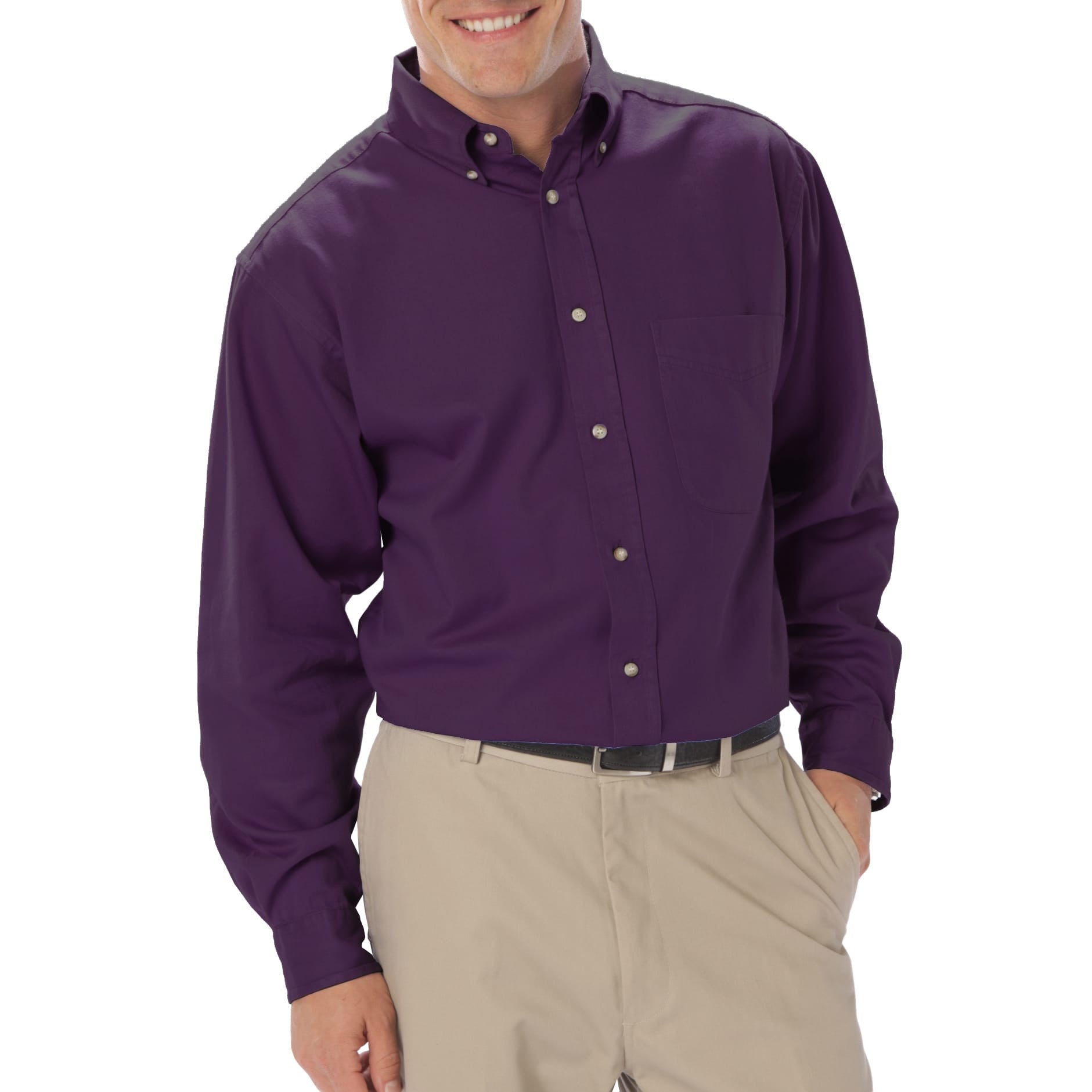 Blue Generation Men's Long Sleeve Cotton Twill Shirt SM-8XL