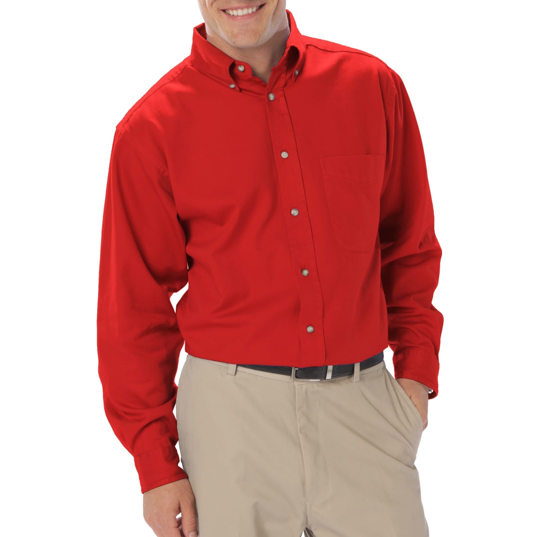 Blue Generation Men's Long Sleeve Cotton Twill Shirt SM-8XL