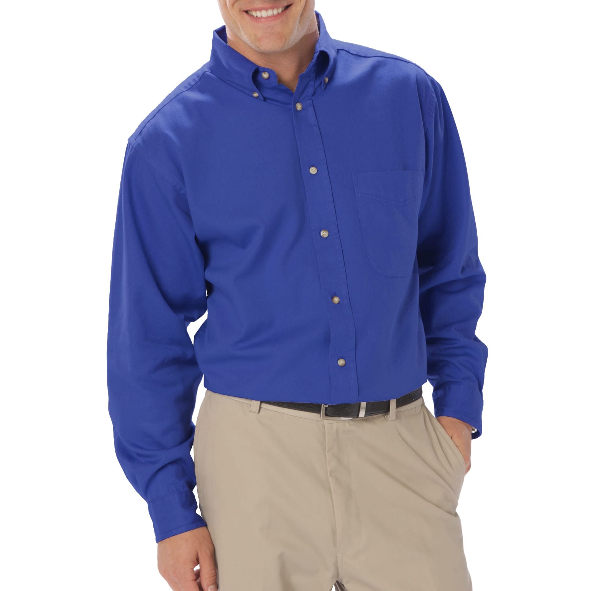 Blue Generation Men's Long Sleeve Cotton Twill Shirt SM-8XL