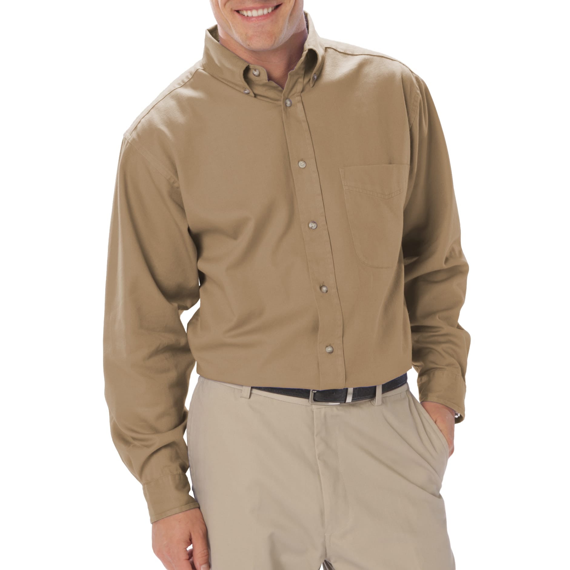 Blue Generation Men's Long Sleeve Cotton Twill Shirt SM-8XL