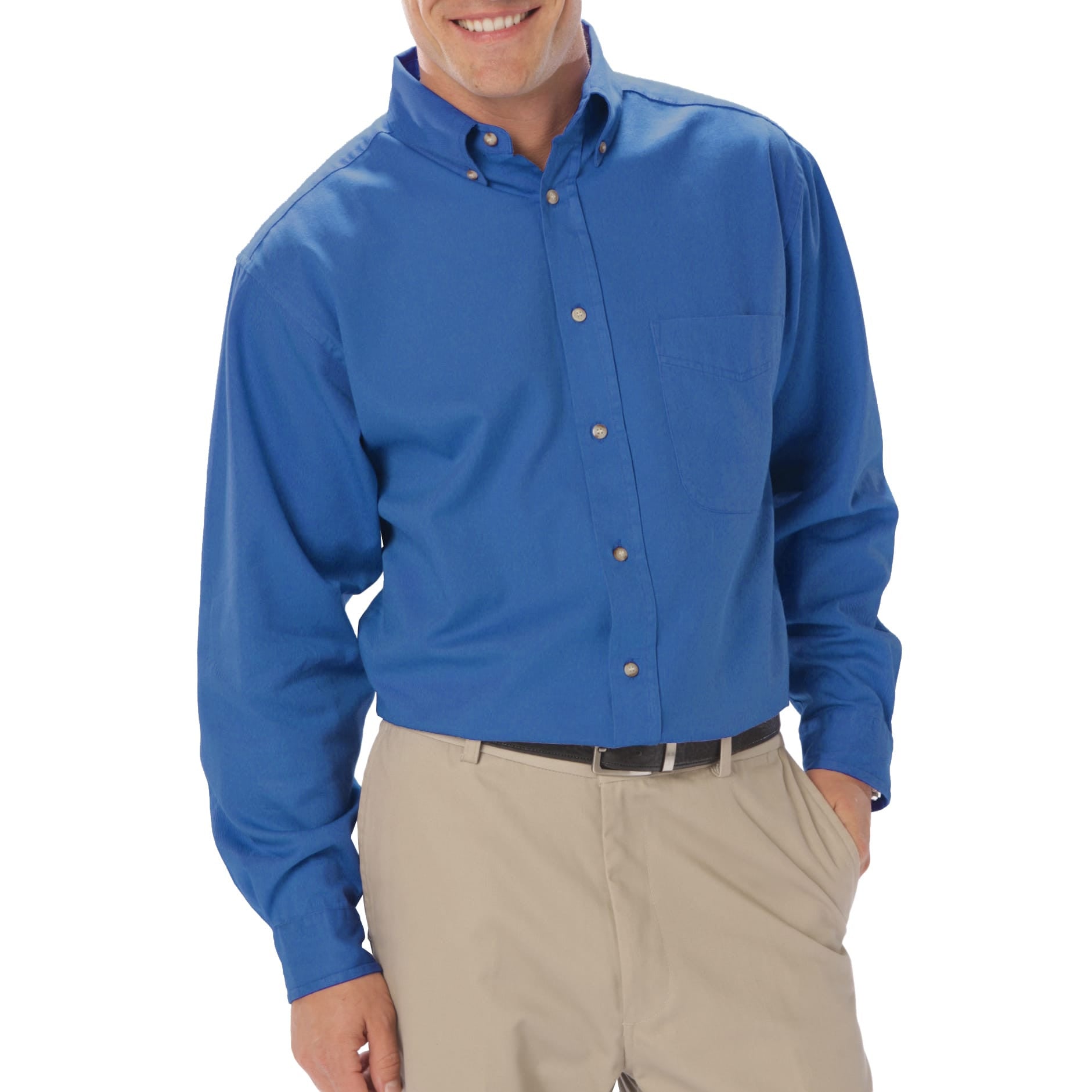 Blue Generation Men's Long Sleeve Cotton Twill Shirt SM-8XL