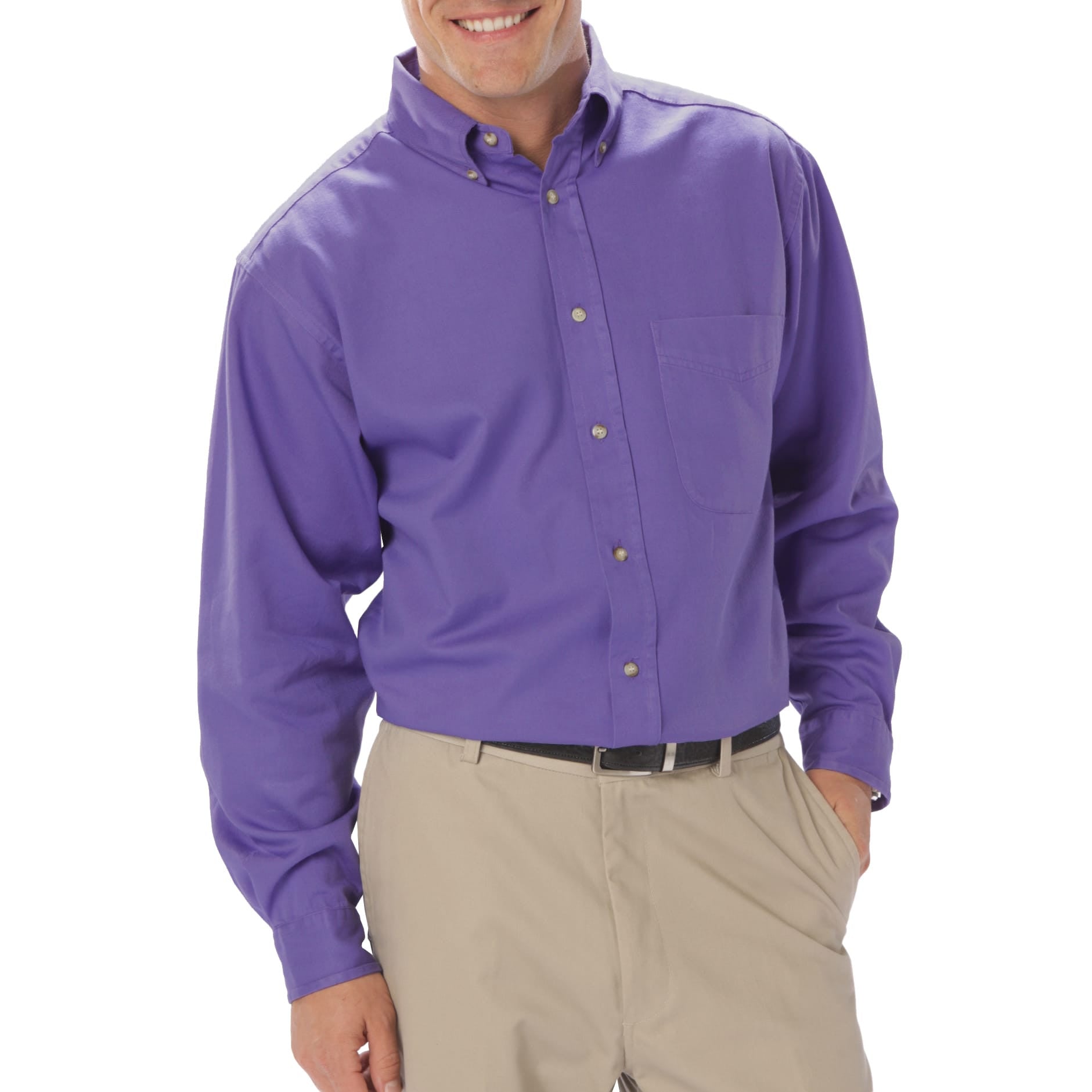 Blue Generation Men's Long Sleeve Cotton Twill Shirt SM-8XL