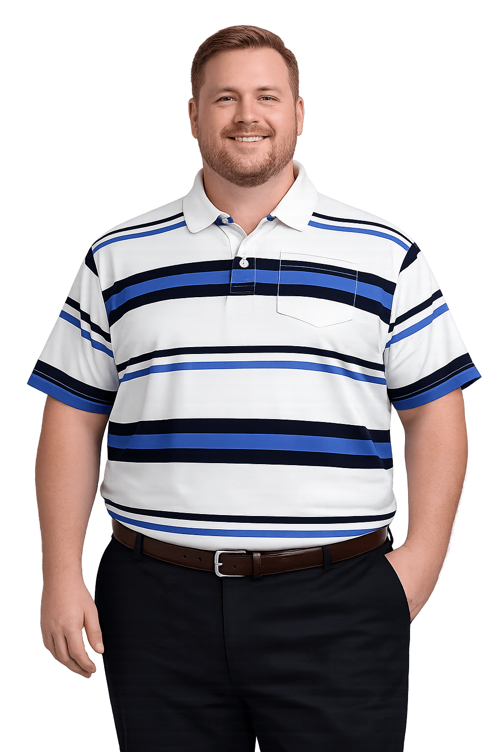 Foxfire Men's Striped Poly/Cotton Polo With Pocket - NOW 25% OFF LISTED PRICE!