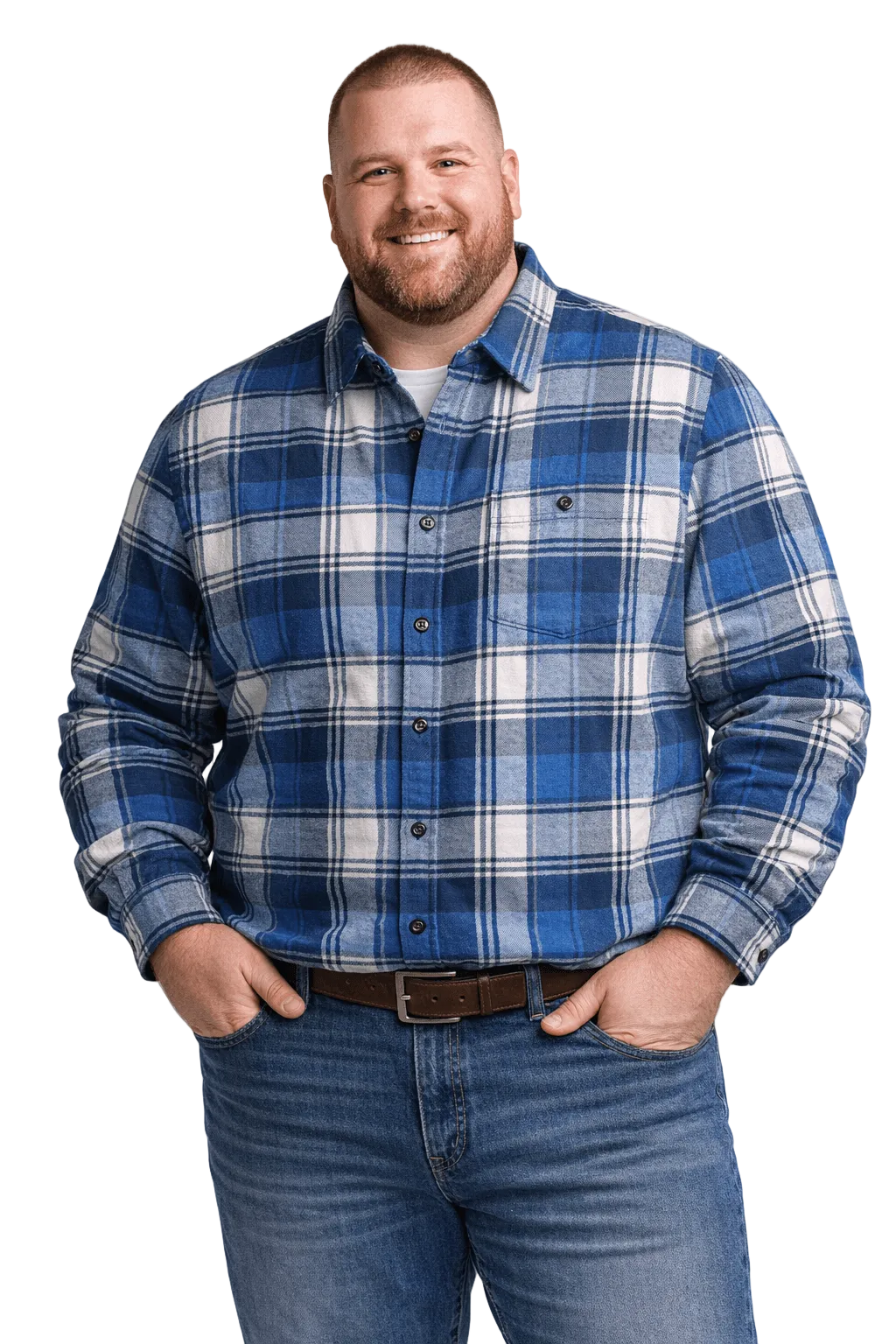 Falcon Bay Long Sleeve Heavy Plaid Flannel Shirt With Pocket - NOW 20% OFF LISTED PRICE!