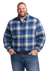 Falcon Bay Long Sleeve Heavy Plaid Flannel Shirt With Pocket - NOW 20% OFF LISTED PRICE!