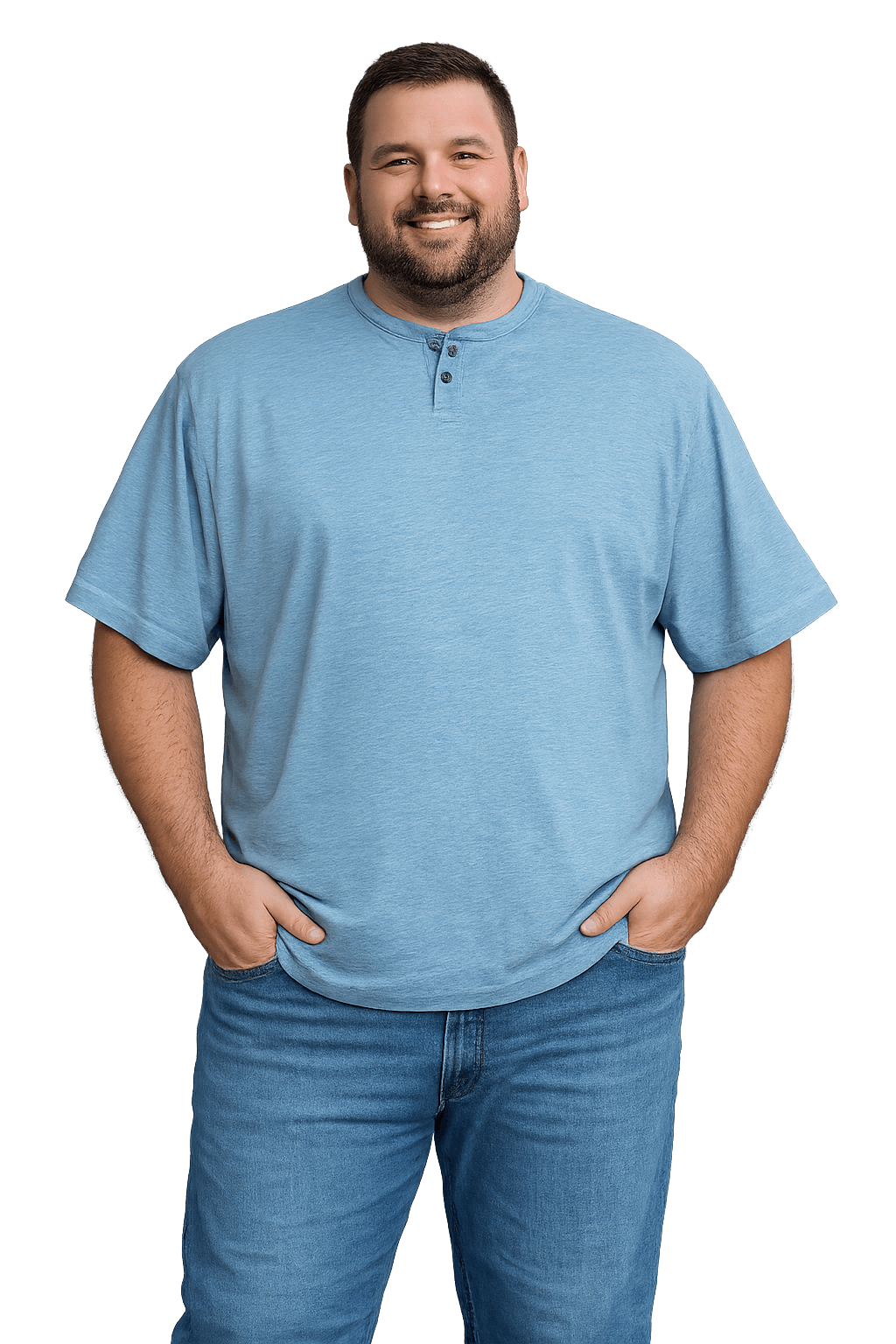 Foxfire 2 Button Indigo Washed Henley Tee - NOW 25% OFF LISTED PRICE!