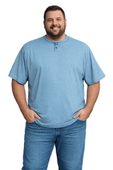 Foxfire 2 Button Indigo Washed Henley Tee - NOW 25% OFF LISTED PRICE!