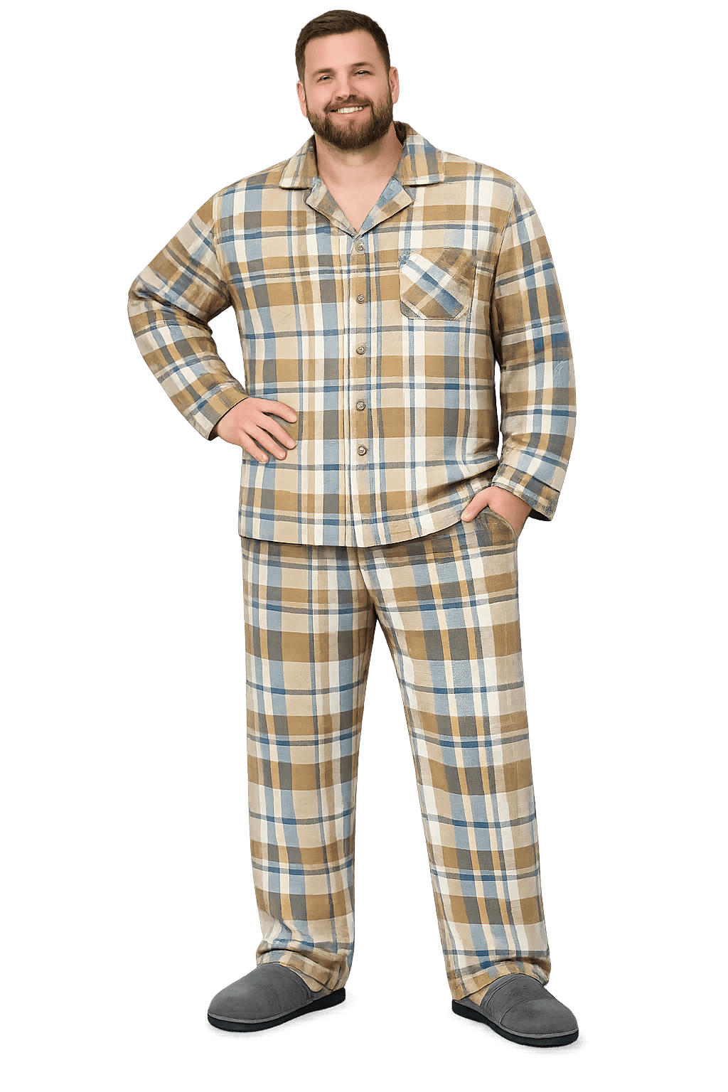 Men's Plaid Flannel Pajama Set