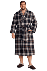 Plaid Flannel Shawl Collar Robe