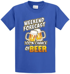 100% Chance Of Beer Printed Tee Shirt