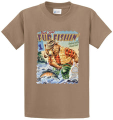 Bear Fishing Printed Tee Shirt