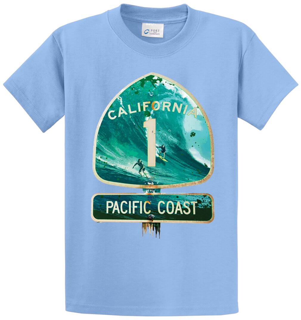 Pacific Coast Sign Printed Tee Shirt