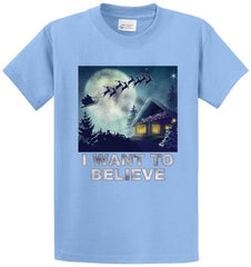 I Want To Believe Santa Printed Tee Shirt
