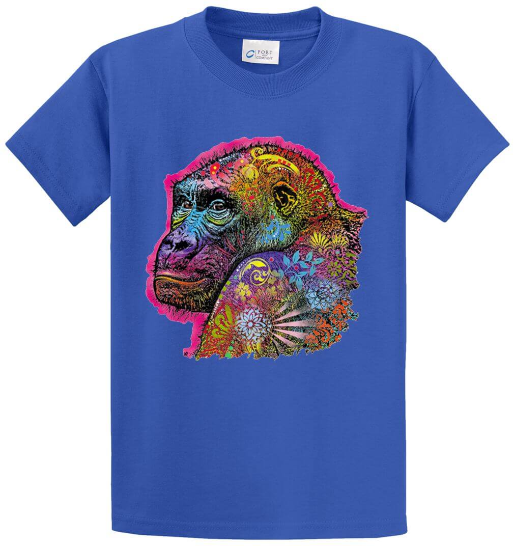 Colorful Gorilla Printed Tee Shirt