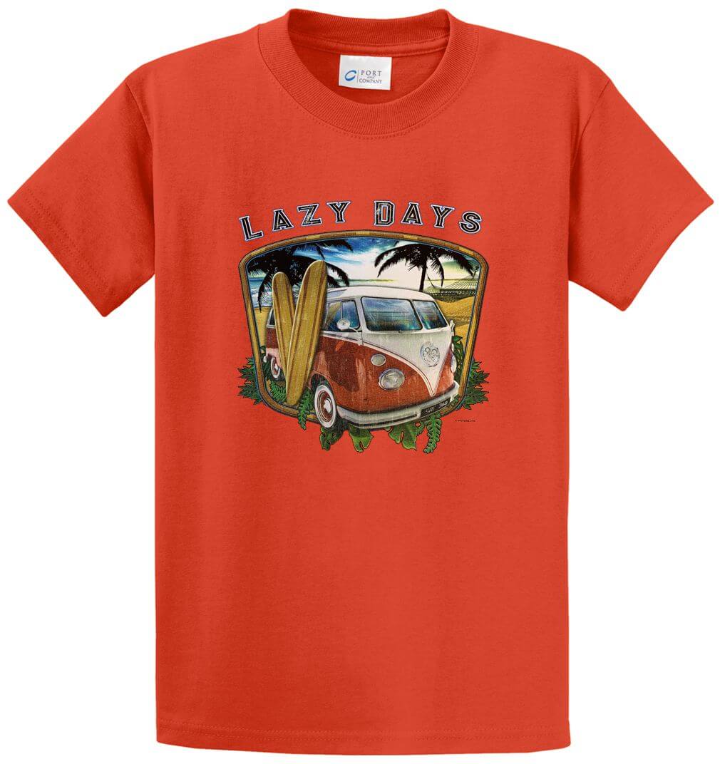 Lazy Days Beach Scene Printed Tee Shirt