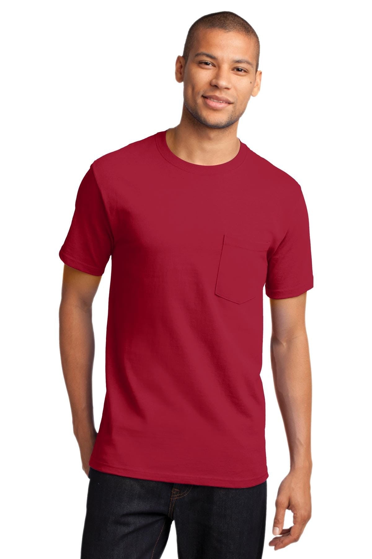 Port & Company Heavyweight Cotton Pocket Tee Shirt MD-4XL and LT-4XT