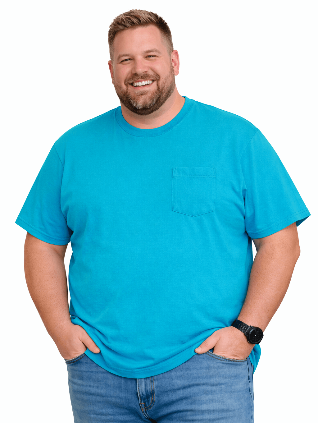 Falcon Bay Big Man Soft Cotton Pocket Tee Shirt 5XL-10XL and 4XT-6XT