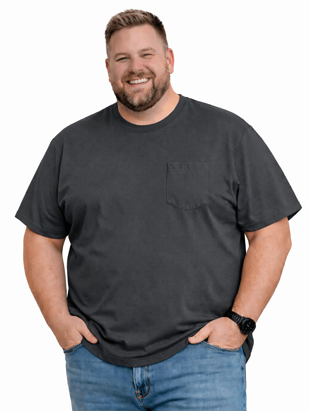 Falcon Bay Big Man Soft Cotton Pocket Tee Shirt 5XL-10XL and 4XT-6XT